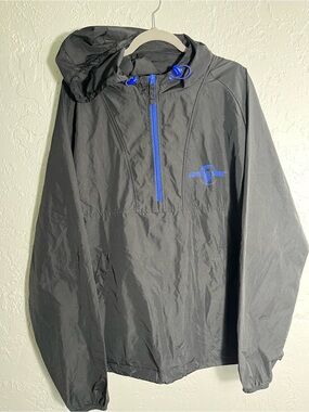 Universal Studios Hooded Windbreaker Jacket‎ Black Blue Size Large